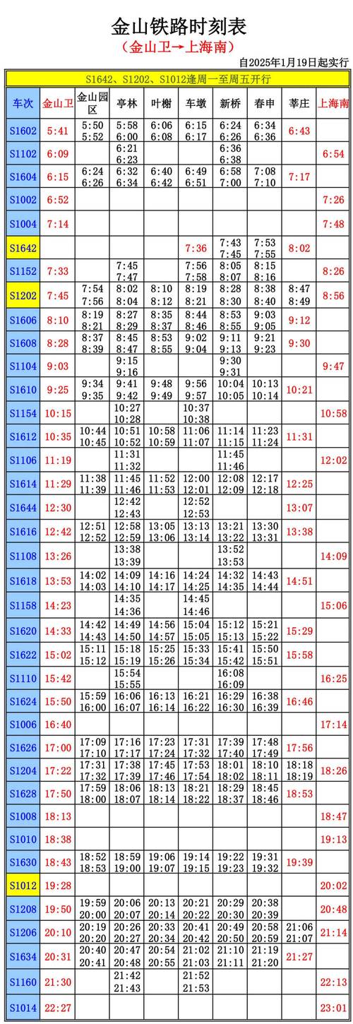 金山22号线最新时刻表