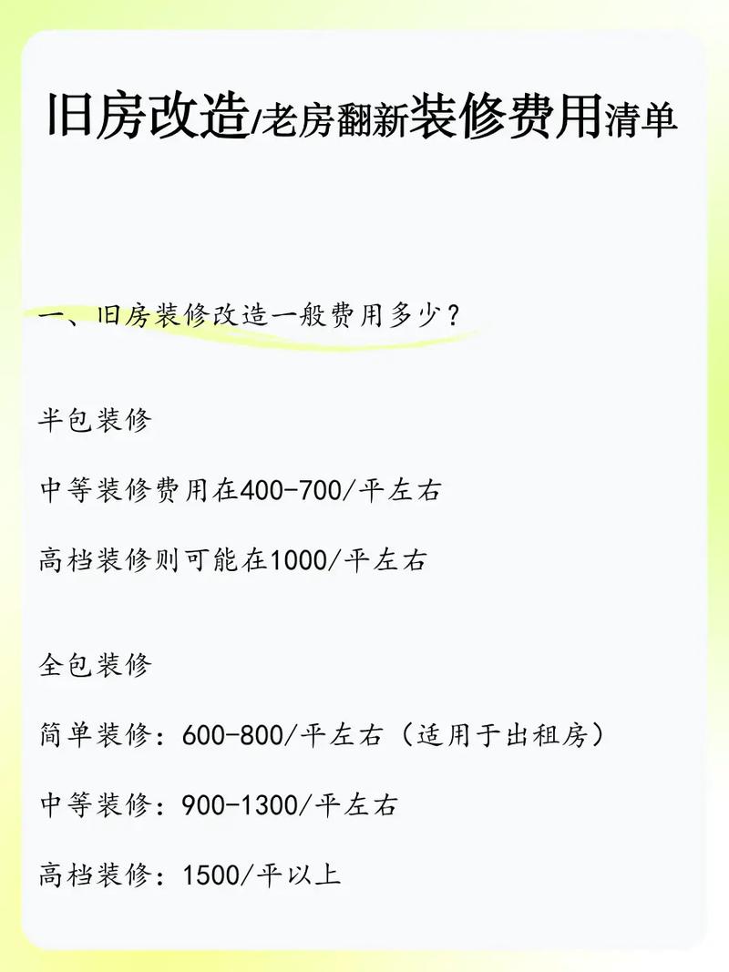 二手房翻新报价清单